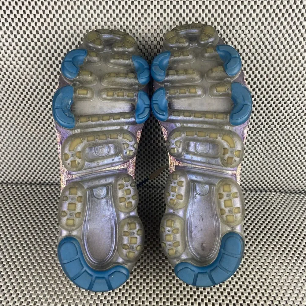 Nike Air VaporMax Flyknit 3 Running Shoes Womens 11 Cream Purple Logo Lace Up - Picture 11 of 12